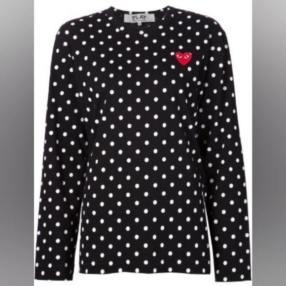 Comme des Garcons Tops - Comme Des Garçons Playlong sleeve polka dot T-shirt